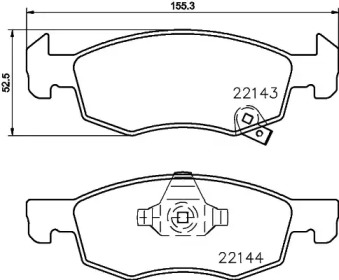 HELLA PAGID 8db355023261 -  Комплект тормозных колодок, дисковый тормоз